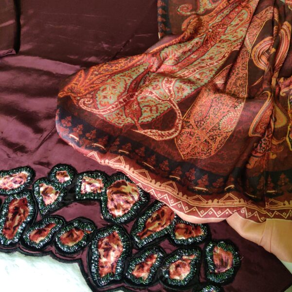 Handwork on Natural Crepe - Image 2