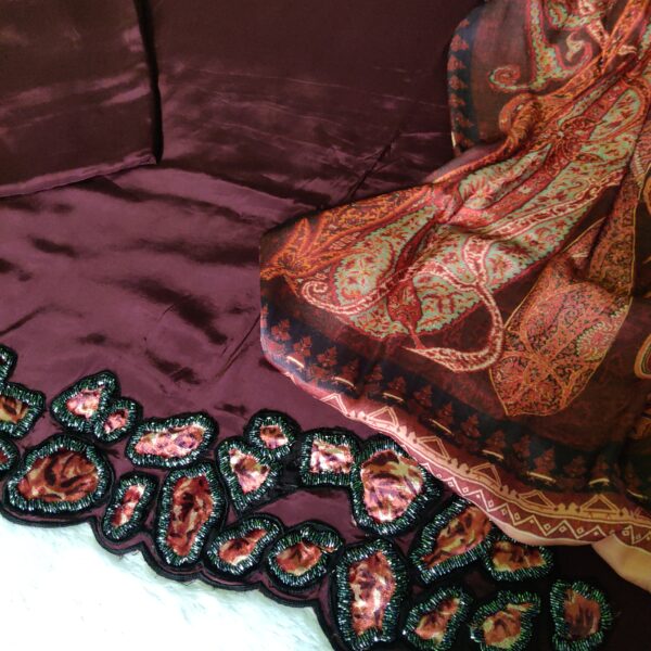 Handwork on Natural Crepe - Image 3