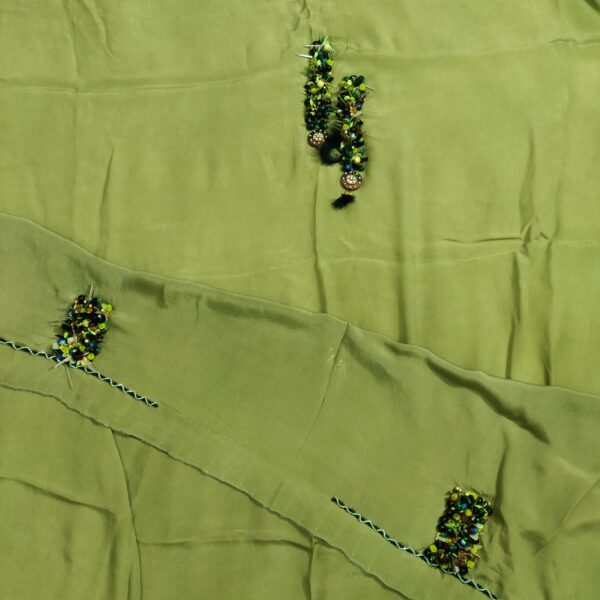 Green Natural Crepe+Pure Chiffon-929 - Image 2
