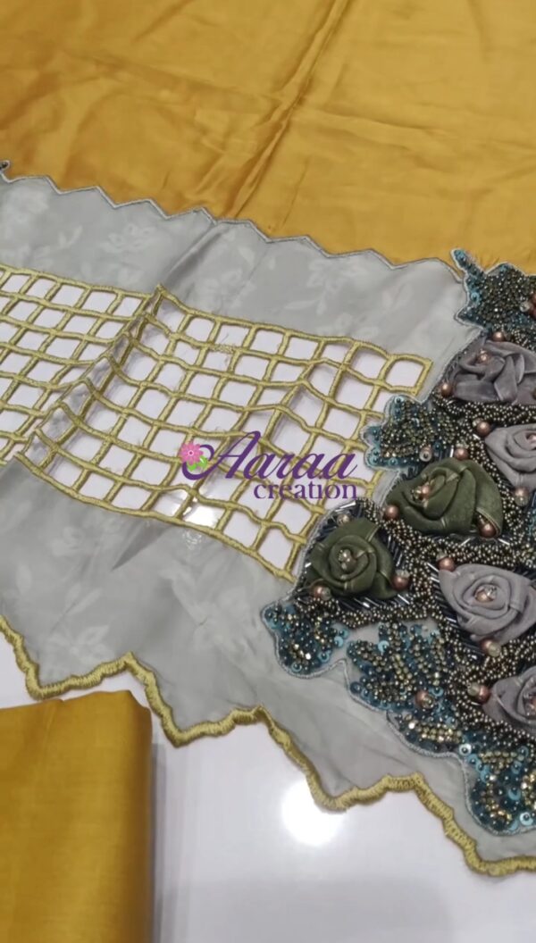 Satin organza+Chiffon-3990