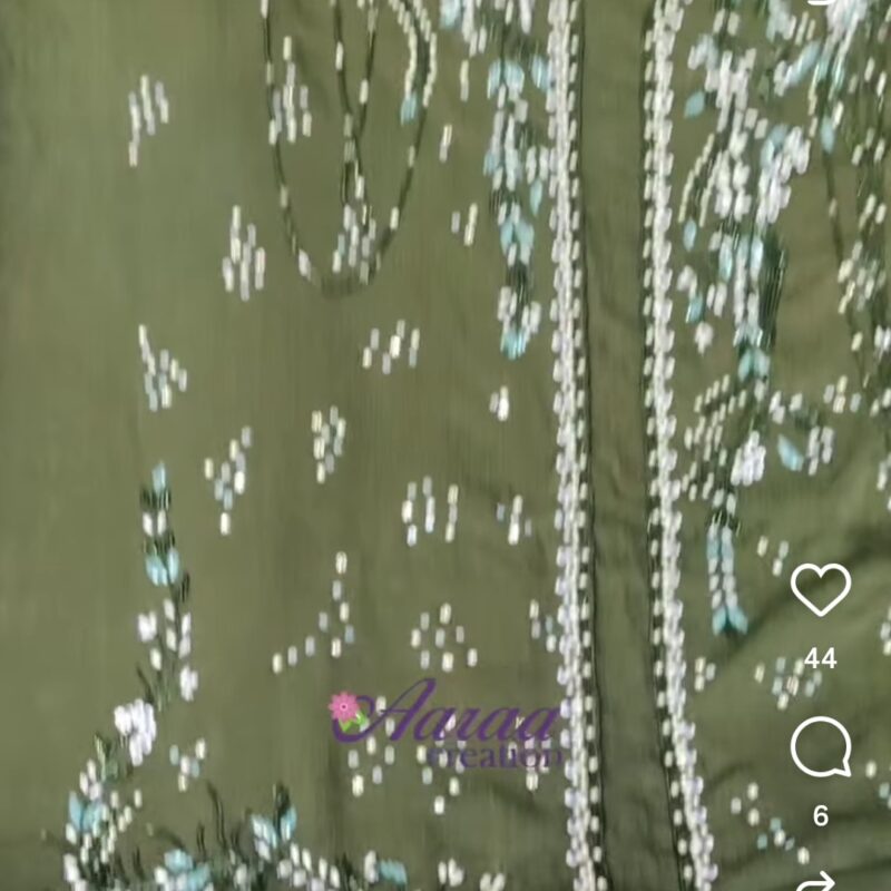 Georgette satin+Shimmer-4093