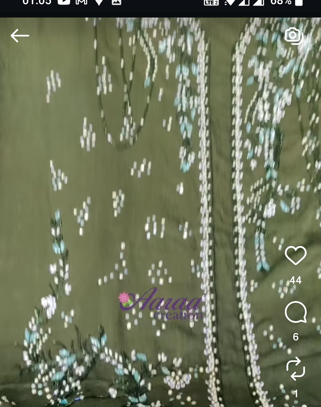 Georgette satin+Shimmer-4093